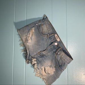 Light denim shorts